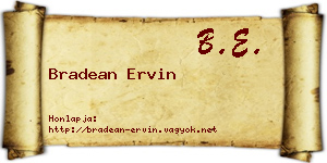 Bradean Ervin névjegykártya